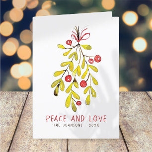Cartes Pour Fêtes Annuelles Aquarelle Foliage Botanique Holly Berry Noël