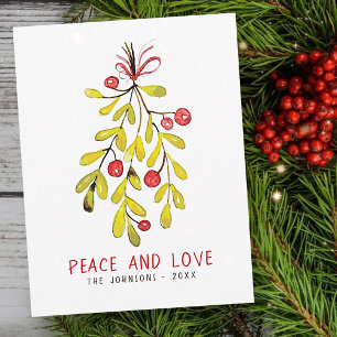 Cartes Pour Fêtes Annuelles Aquarelle Foliage Botanique Holly Berry Noël