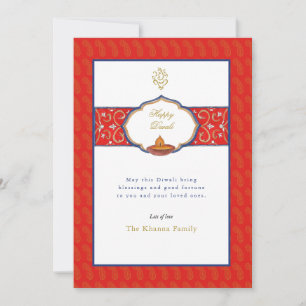 Cartes Pour Fêtes Annuelles Aquarelle Ganesh et Diya Diwali Salutations