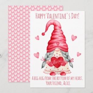 Cartes Pour Fêtes Annuelles Aquarelle Gnome filles camarades de classe Valenti