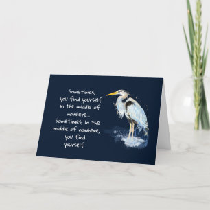 Cartes Pour Fêtes Annuelles Aquarelle Great Blue Heron Citation Inspirante