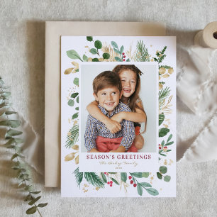 Cartes Pour Fêtes Annuelles Aquarelle Hiver Bonnes Fêtes vertes