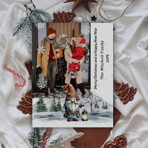Cartes Pour Fêtes Annuelles Aquarelle hiver Noël Gnome Photo