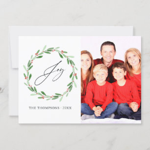 Cartes Pour Fêtes Annuelles Aquarelle Holly Jolly Photo de Noël