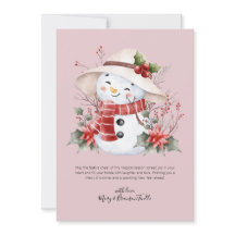 Aquarelle homme de neige avec Holly