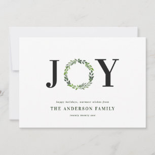 Cartes Pour Fêtes Annuelles Aquarelle joie de couronne monogramme famille