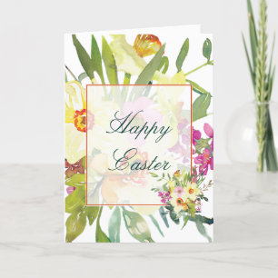 Cartes Pour Fêtes Annuelles Aquarelle jonquilles personnalisés Pâques
