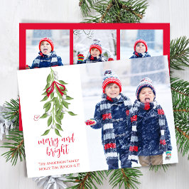 Cartes Pour Fêtes Annuelles Aquarelle Joyeuse et brillante Mistletoe 4 Photo