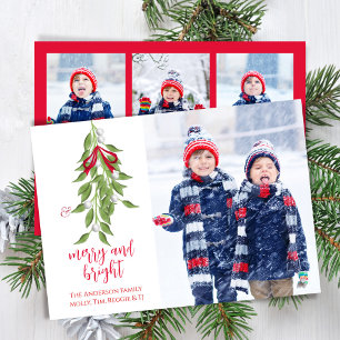 Cartes Pour Fêtes Annuelles Aquarelle Joyeuse et brillante Mistletoe 4 Photo