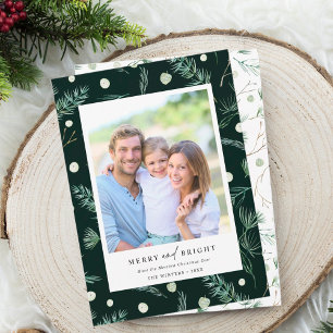 Cartes Pour Fêtes Annuelles Aquarelle joyeuse et brillante Végétation hivernal