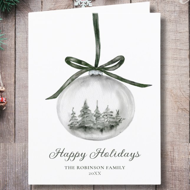 Cartes Pour Fêtes Annuelles Aquarelle Joyeuses Fêtes Ornement de Noël (Créateur téléchargé)