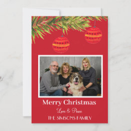 Cartes Pour Fêtes Annuelles Aquarelle Joyeux arbre de Noël Photo famille