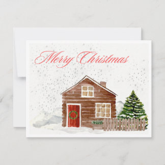 Cartes Pour Fêtes Annuelles Aquarelle Joyeux Noël Cosy Accueil
