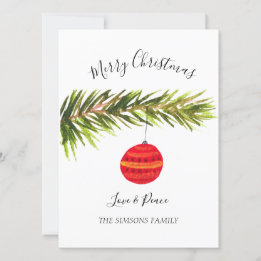 Cartes Pour Fêtes Annuelles Aquarelle Joyeux sapin de Noël Joyeux et lumineux