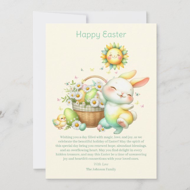 Cartes Pour Fêtes Annuelles Aquarelle Lapin de Pâques Personnalisé (Devant)