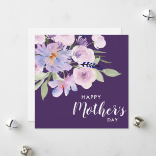 Cartes Pour Fêtes Annuelles aquarelle lavande fleurie fête de la mère