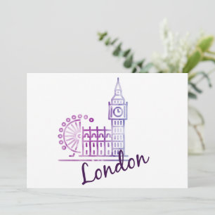 Cartes Pour Fêtes Annuelles Aquarelle Londres, Big Ben