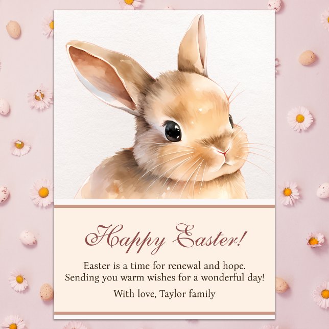 Cartes Pour Fêtes Annuelles Aquarelle mignonne Lapin de Pâques (Créateur téléchargé)