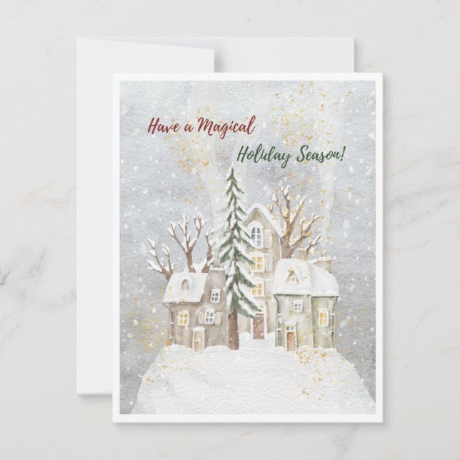 Cartes Pour Fêtes Annuelles Aquarelle mignonne magique (Devant)