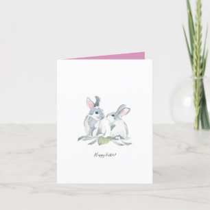 Cartes Pour Fêtes Annuelles Aquarelle mignonne Merci de Pâques rose