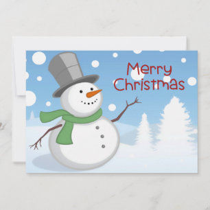 Cartes Pour Fêtes Annuelles Aquarelle mignonne Snowman Joyeux Noël