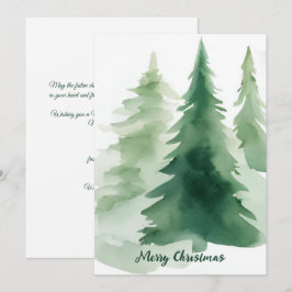 Cartes Pour Fêtes Annuelles Aquarelle minimaliste des arbres de Noël