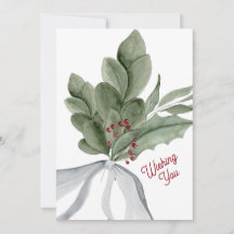 Aquarelle Mistletoe Vert Personnalisé