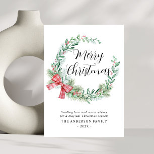 Cartes Pour Fêtes Annuelles Aquarelle moderne courroie Bois non photo Noël