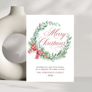 Cartes Pour Fêtes Annuelles Aquarelle moderne courroie Bois non photo Noël
