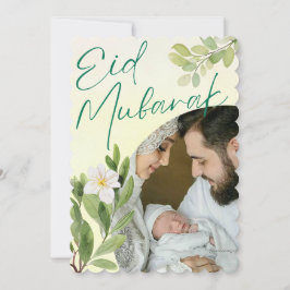 Cartes Pour Fêtes Annuelles Aquarelle moderne Floral islamique Aïd Moubarak Ph