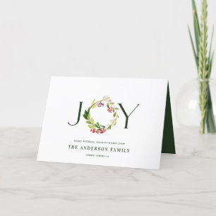 Cartes Pour Fêtes Annuelles Aquarelle moderne joie botanique chic élégant