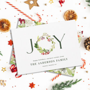 Cartes Pour Fêtes Annuelles Aquarelle moderne joie botanique chic élégant