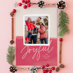 Cartes Pour Fêtes Annuelles Aquarelle moderne Joyeuse photo de Noël