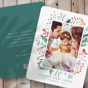 Cartes Pour Fêtes Annuelles Aquarelle moderne Noël Feuillage Botaniques
