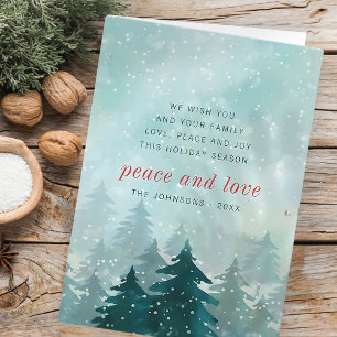 Cartes Pour Fêtes Annuelles Aquarelle moderne Noël Forêt de neige d'hiver