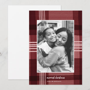 Cartes Pour Fêtes Annuelles Aquarelle moderne plissée Rouge Noël photo