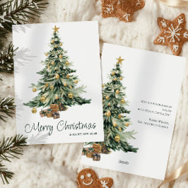 Cartes Pour Fêtes Annuelles Aquarelle moderne tendance Arbre de Noël