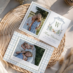 Cartes Pour Fêtes Annuelles Aquarelle Monogramme Premier Cimetière Photo