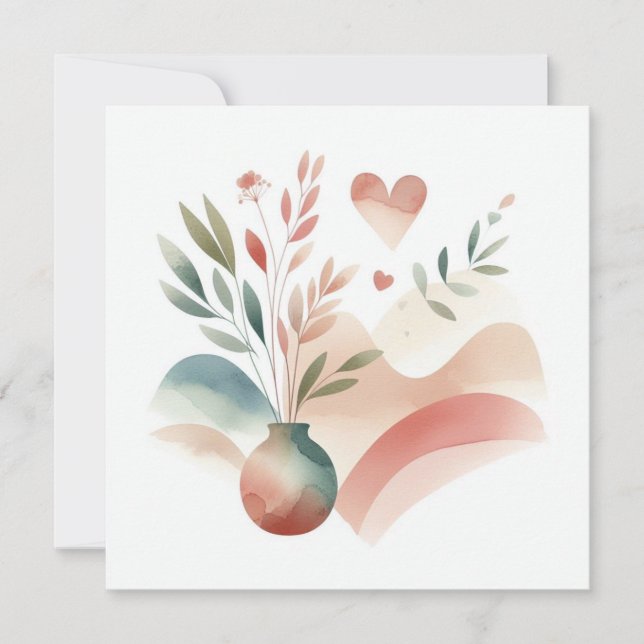 Cartes Pour Fêtes Annuelles Aquarelle Nature 11 (Devant)
