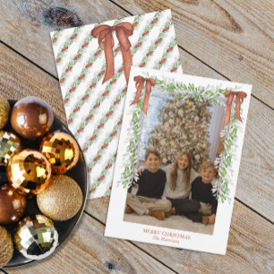 Cartes Pour Fêtes Annuelles Aquarelle Noël Cuivre Garland