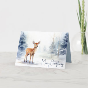 Cartes Pour Fêtes Annuelles Aquarelle Noël Façonné Dans La Neige