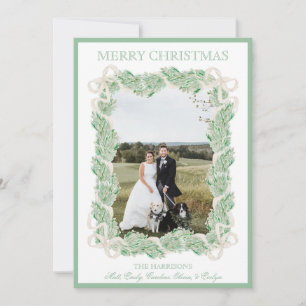 Cartes Pour Fêtes Annuelles Aquarelle Noël Garland Stocker trois photos