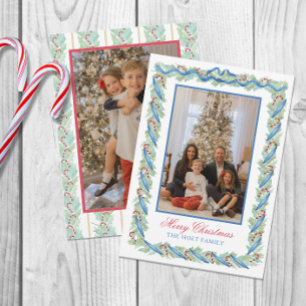 Cartes Pour Fêtes Annuelles Aquarelle Noël Garland & Sucres de canne Photo