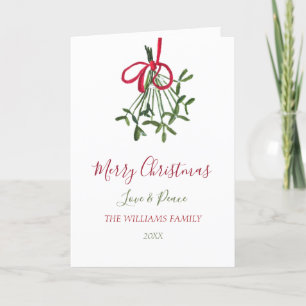 Cartes Pour Fêtes Annuelles Aquarelle Noël Mistletoe Elégant Botanique
