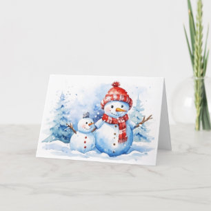 Cartes Pour Fêtes Annuelles Aquarelle Noël Neige