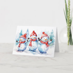 Cartes Pour Fêtes Annuelles Aquarelle Noël Neige
