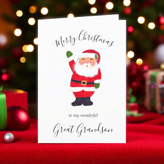 Cartes Pour Fêtes Annuelles Aquarelle Noël Père Noël Grand-père (Créateur téléchargé)