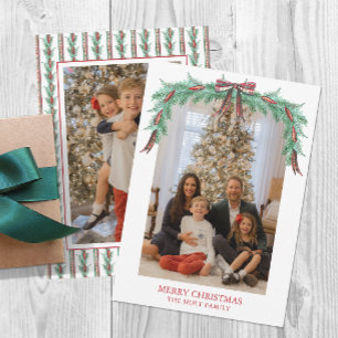 Cartes Pour Fêtes Annuelles Aquarelle Noël Plaid Garland