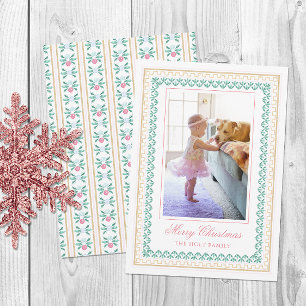 Cartes Pour Fêtes Annuelles Aquarelle Noël rose grand-millénaire photo
