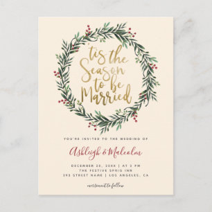 Cartes Pour Fêtes Annuelles Aquarelle Noël Wreath Tis The Season Mariage